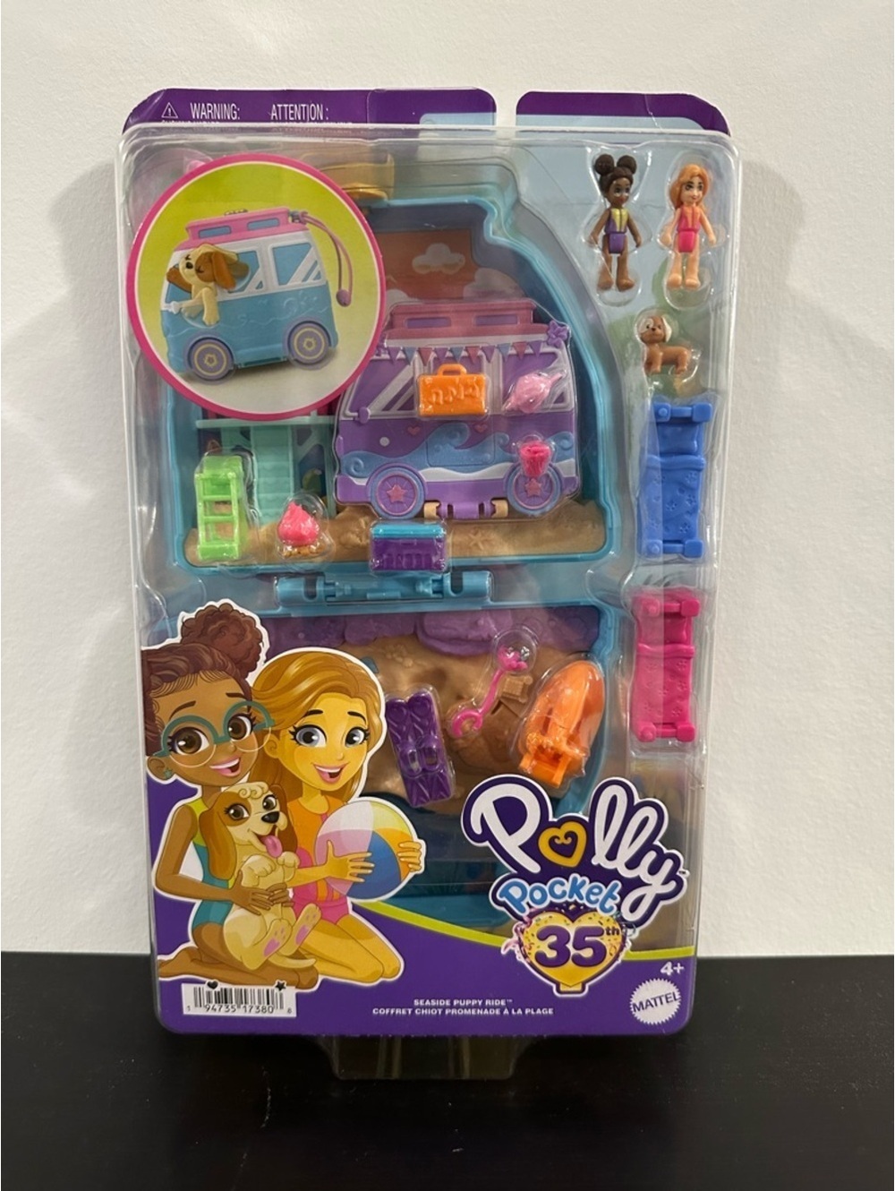 Mattel Polly Pocket Seaside Puppy Ride Playset - Brand New